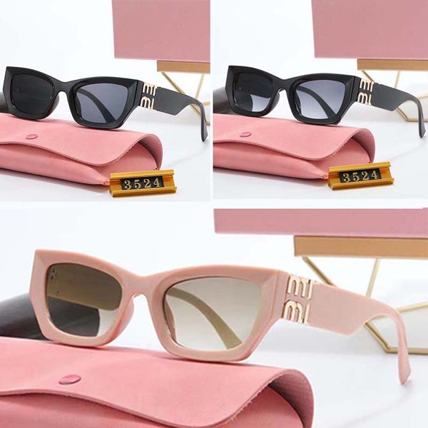 Designer Sonnenbrille Herren Gläser Katzenauge Sonnenbrille Designerin Frau Brille Rahmen Gläser Eigentum Quadrat Sonnenbrille Trendy Populäre Pink Linsen Sonnenbrille mit Kasten