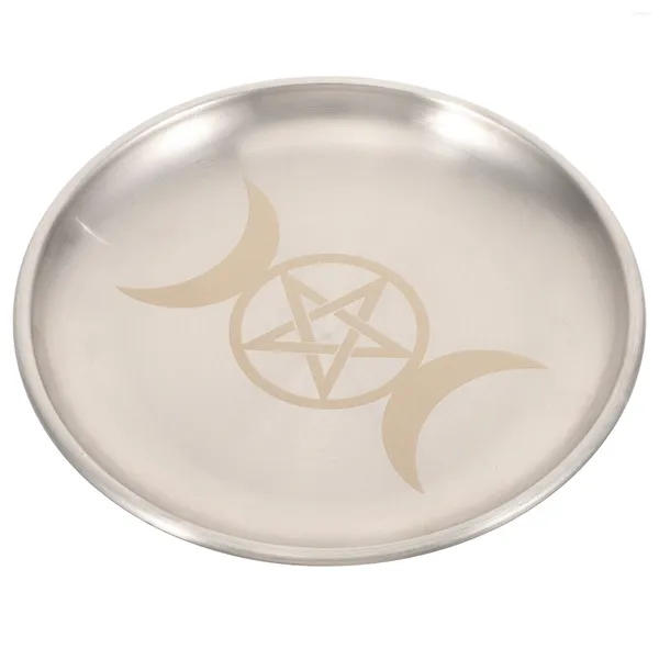 Kerzenhalter Pentagramm Delikate Candlestick Platte Altar Tablett Taper Messing Ritual runde Dekorative