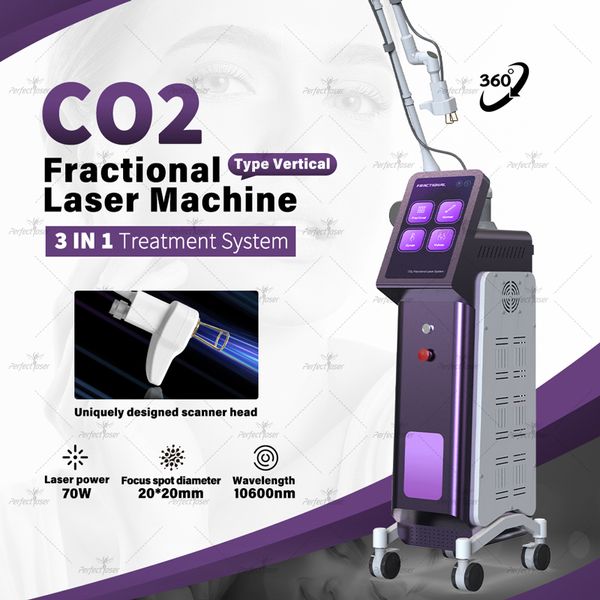 2024 Faltenentfernung Hauterneuerung CO2-Lasermaschine Fractional Laser CO2 Mitesserentfernung Gesichtsverjüngung 70W Schönheitsgerät