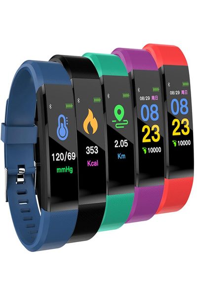 Relógio inteligente LCD Screen Id115 Plus Smart Bracelet Watches Band Freqüência Coração Monitor de pressão arterial Inteligente com packA6633300