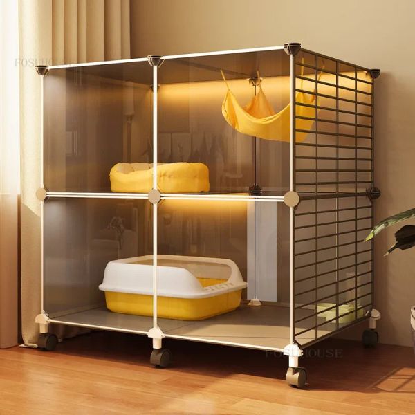 Gaiolas minimalistas de ferro forjado, gaiolas para gatos, casa interna, não ocupa espaço, luz, luxo, pequeno, apartamento, gaiola para gatos