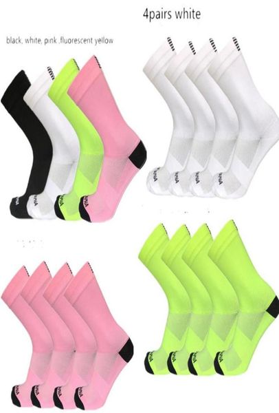 4Pairs Pro Road Cycling Socks Homens Mulheres Bicicleta Brincável Calcetinos de bicicleta esportiva ao ar livre Ciclismo6304440