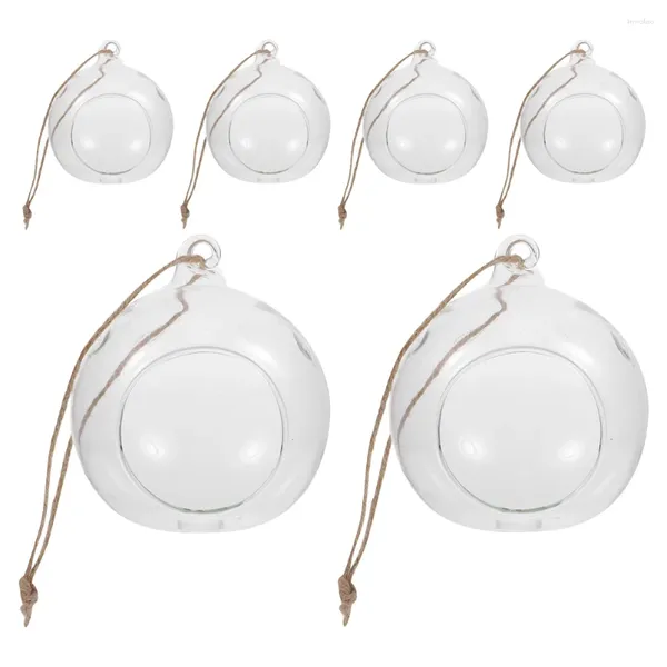 Portacandele 6 pezzi Contenitori in vetro Portacandele a sfera sospesi Terrario con sfera globo fai-da-te in stile europeo