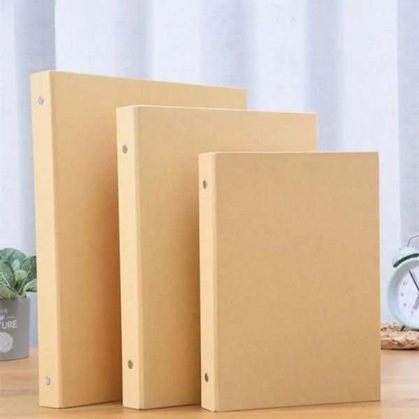 Albümler 15pcs/Pack A5 A4 Vintage Kraft Kağıt Siyah Beyaz Saçlar Yüzük Binder Spiral El Sanatları Defteri Sert Kapak B5 Ana Sayfa DIY El Yapımı Albüm