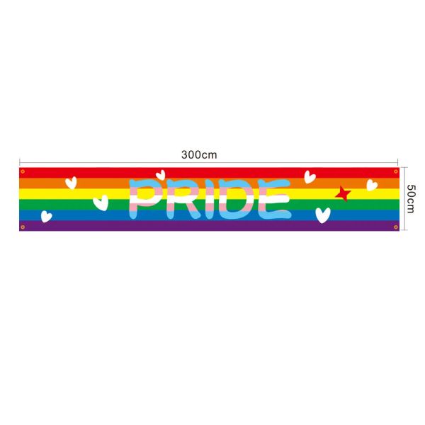 Accessori 3 Pezzi Bandiera Happy Pride 300X50cm Grande Bandiera Arcobaleno per Pride Giardino Esterno Strisce Lesbiche Luminose Happypride