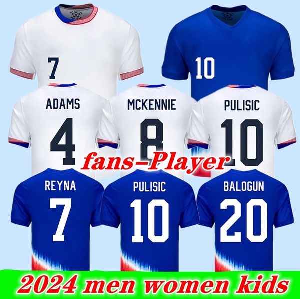 24 25 PULISIC MCKENNIE Maglia ERTZ ALTIDORE PRESS WOOD MORGAN LLOYD 2024 2025 Maglia da calcio America Stati Uniti Camisetas USA USMNT PLAYER Kit da uomo