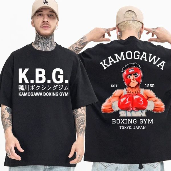 Anime Hajime No Ippo Kamogawa Boxe Ginásio Camiseta Homens Mulheres Makunouchi Takamura KGB Gráfico Camisetas Roupas Harajuku Streetwear 240321