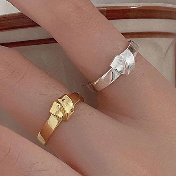 Cluster-Ringe BF Club 925 Sterling für Frauen einfache geometrische handgefertigte unregelmäßige Retro-Ring Goldknoten Mode Allergie Geburtstagsgeschenk