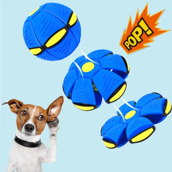 Игрушки Интерактивные игрушки для собак Летающая тарелка Мяч для собак Домашние животные Волшебная деформация НЛО Игрушка для дрессировки собак Летающий диск Детские спортивные мячи