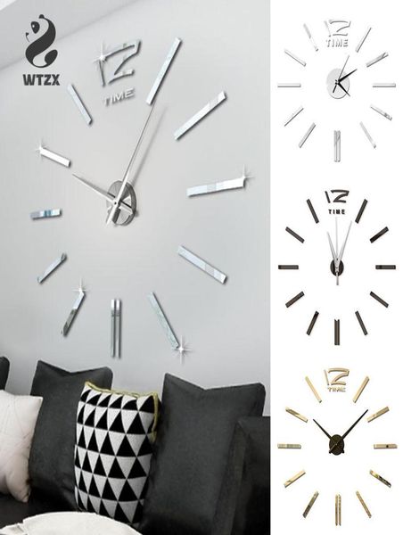 Wanduhr Aufkleber Home Decor Large römische Spiegel Mode moderne Uhren Wohnzimmer DIY Aufkleber 3D Wall Watch8464417