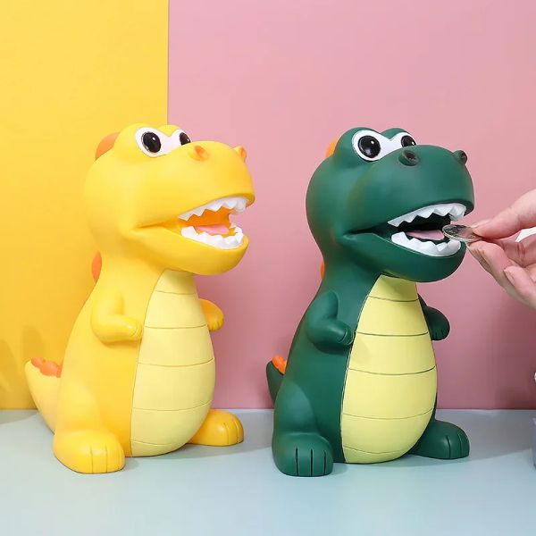 Caixas Dinosaur Piggy Bank Plástico Caixa de outono Prova pode ser salva e recuperado Ornamento de aniversário do Banketing de Cartoon Piggy do Banco Infantil