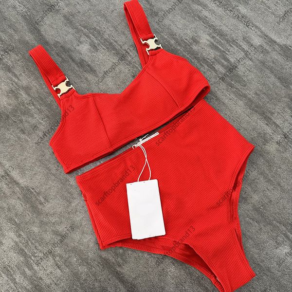 Top Damen Bikini Bikini Luxus Designer Badeanzug Damen Luxus Cel Zweiteiliger Badeanzug Sets Mädchen Strandkleidung Sommer Marke Swim Bkini Bademode Schwarze Farbe