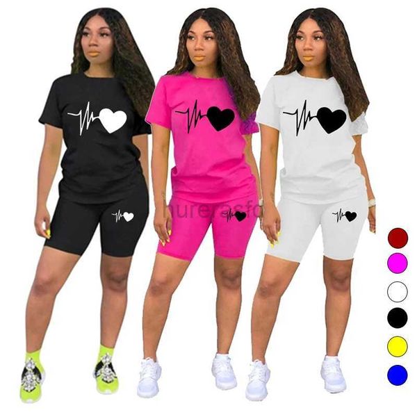 Damen-Bademode Neuer Trend, modisches Jogging-Set für Damen, lässige Sportbekleidung, hochwertiges Sommer-T-Shirt und Shorts, 2-teiliges Set S-3XL 240326