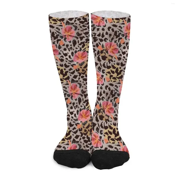 Frauen Socken Floral Leopard Gepard Tier Druck Moderne Strümpfe Herbst Anti Bakterielle Männer Grafik Outdoor Sport