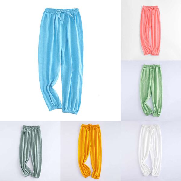 Novo 2023 verão crianças mosquito calças meninos meninas calças de algodão de bambu para crianças ar-condicionado casa pijamas leggings do bebê