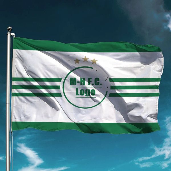Maccabi Haifa 3-Sterne-Flagge, wasserfest, Banner für das Team des israelischen Fußballclubs, Outdoor-Dekoration, Gartendekoration, Halt, Stützhintergrund