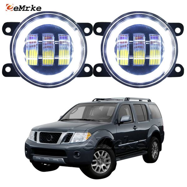 Eemrke LED FOG Lights Montble 30W/ 40W para Nissan Pathfinder III MK3 R51 2005-2013 com lente clara Angel Eyes Drl Car Daytime Running Light 12V Fog Lamp