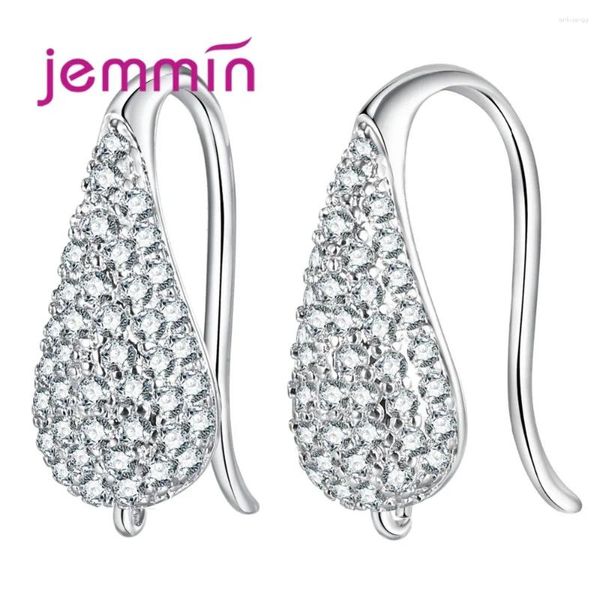 Orecchini a cerchio Elegan Water Drop Fine 925 Sterling Silver Crystal Componentes per gioielli fai da te Accessorio Ganci Risultati filo auricolare