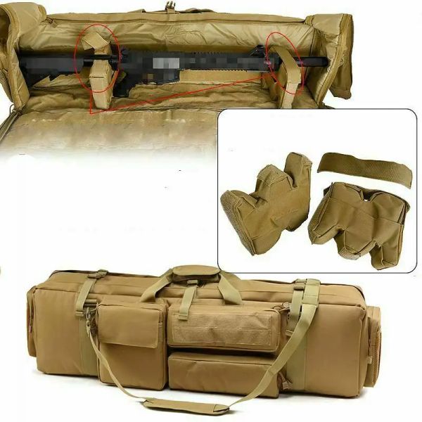 Bolsas táticas M249 Bolsa de armas Militar M16 AR15 Airsoft Carabine Bolsa de transportar estacas de proteção contra rifle de mochila com alça de ombro