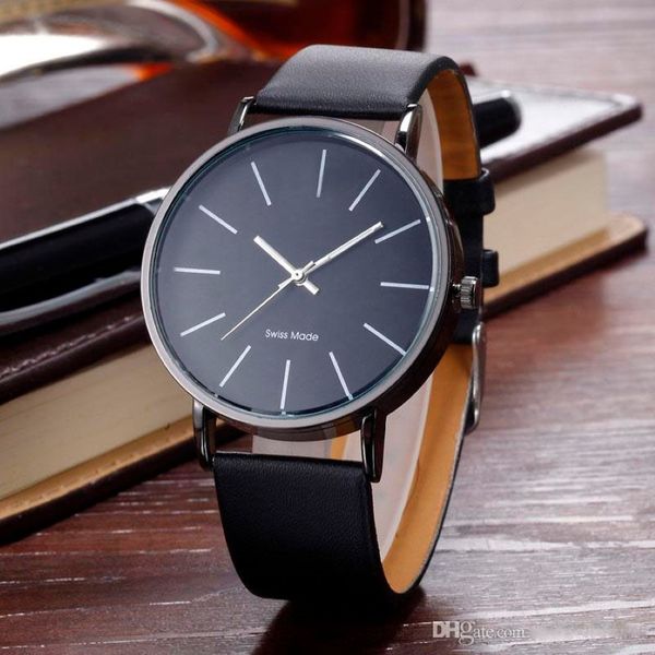 Neue Ankunft Elegante Klassische Leder Uhr Marke Mann Frau Dame Mädchen Unisex Mode Einfache Design Quarz Kleid Armbanduhr Reloj 270B