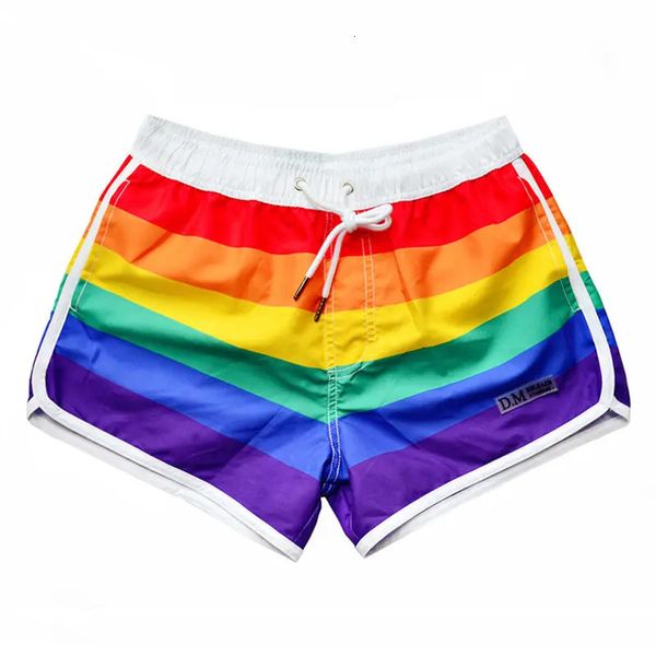 Rainbow Mens Shorts Shorts Board Trunks DM Swimwear Shorts Sexy Boxer Swimsuit Surf Short Pants Desmiit Zwembroek 240321