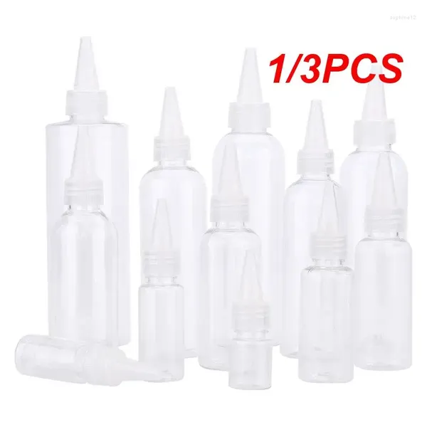 Garrafas de armazenamento 1/3pcs lote 30/60/100ml vazio PE plástico cola com tampas de parafuso espremer líquido tinta óleo conta-gotas recipiente de pigmento