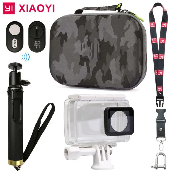 Acessórios Yi 4K Capa à prova d'água + bastão de selfie + controle remoto Bluetooth + bolsa de armazenamento para Xiaomi Yi 2 Xiaoyi 4K Acessórios para câmera