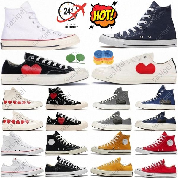 Spot Goods s All Chuck Star Taylor Classic Tela Casual Platform Love Black Mens Women Shoe White CDG Eye Jam di addio a un'amministrazione Triplo nome congiuntamente Uomini Womens Snug