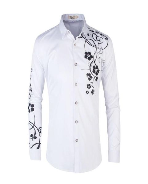 2019 autunno camicia a maniche lunghe Asia Size S5xl Flower Shirt Fashion Mens Dress Shirts3754809