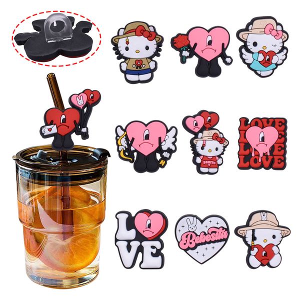 Yaratıcı Straw Sticker Bar Kişiselleştirilmiş Saman Sticker Party Dekorasyon Saman Sticker PVC Karikatür Saman Sökü Çapraz Sınırla Sınır