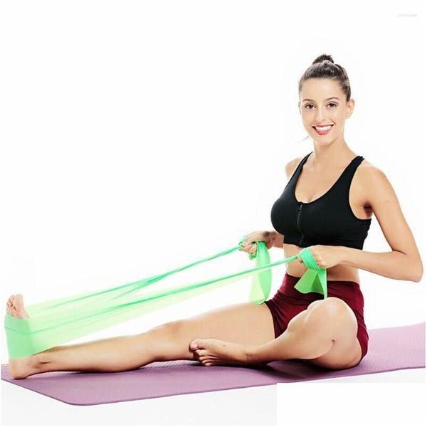 Faixas de resistência 5pcs Yoga exercício banda elástica perna fitness stretch cinta para treinamento de força pilates treino 150x15x0035cm drop de ot1vu