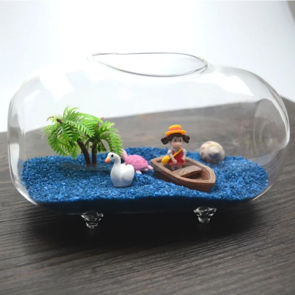 Filme Moos Micro Landschaft Glas Vase Transparent Grün Sukkulente Terrarium Container Hydrokultur Fleischigen Topf Aquarium Home Decor