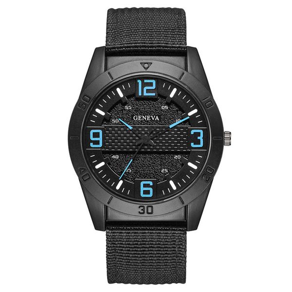 Модный цифровой черный холст мужские часы для мужчин