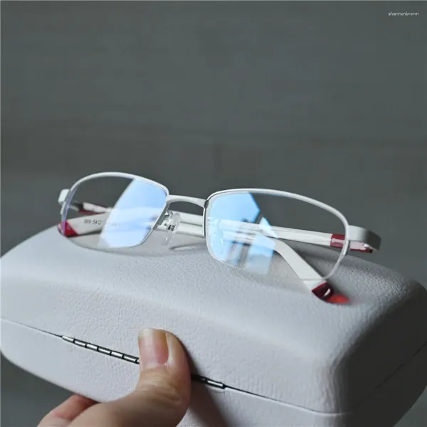 Sonnenbrille Vazrobe Mode Weiße Lesebrille Männer Frauen Anti Blaue Reflexion Presbyopie Brillen Rahmen Männliche Brille Halb Randlos