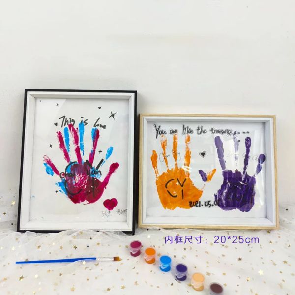 Número da família Family Handstrint Frame and Paint Kit Diy Crafts Family Craft Night Pais do Dia do Dia do Dia das Crianças Kit Handprint Kit