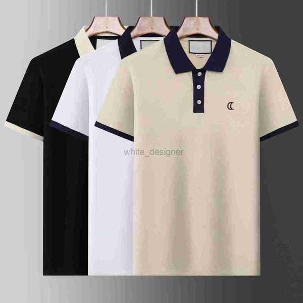 Polos dos homens camisas de luxo Itália Mens Designer roupas de manga curta T-shirt verão colarinho polo masculino puro algodão de manga curta camisa polo moda tee