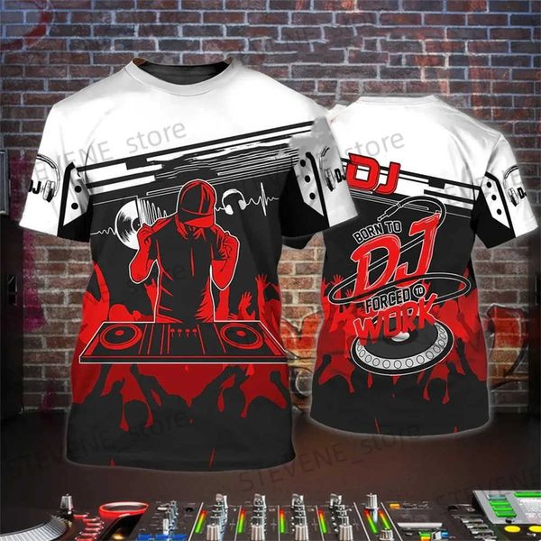 T-shirt da uomo Estate Strt DJ Musica rock T-shirt per uomo Tempo libero O-Collo Corto Slve Ts Moda Hip Hop Harajuku Top oversize T240325