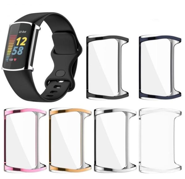 Fitbit şarjı için 5 kasa TPU Silikon Koruyucu Koruyucu Kılıf Kapak Kabuğu Fitbit Charge5 Smart Watch Band Accessories 4631978