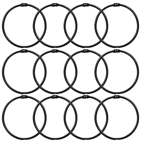 Accessoires 24 pcs Badezimmerstange Easy Open Close Edelstahl Duschvorhang Haken Ring Glide Gleites Vertragsdatei Schnappgelenk Design