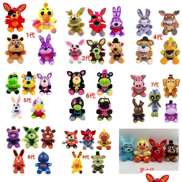 Animais de pelúcia cinco noites no Freddys 1-10 Cartoon Game P Toy Figura Drop Delivery Brinquedos Presentes Dhjtl