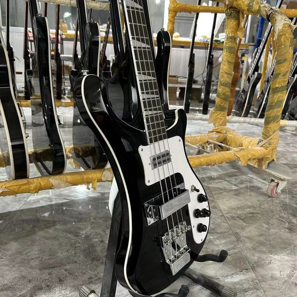 4 cordas preto 4003 baixo elétrico guitarra cromo hardware um pc pescoço corpo boa ligação corpo dupla saída ric china baixo direito