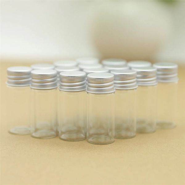 Gläser, 24 Stück, 22 x 50 mm, 10 ml, kleine Glasflaschen, Reagenzgläser, silberner Schraubverschluss, Aufbewahrungsflaschen, Gläser, Mini-Behälter, Fläschchen