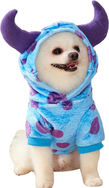 Beinwfyiy karikatür tasarım köpek kapüşonlu kedi köpek yumuşak sıcak sweatshirt köpek gömlek evcil hayvan giysileri küçük orta köpek kedi yavru kedi mor