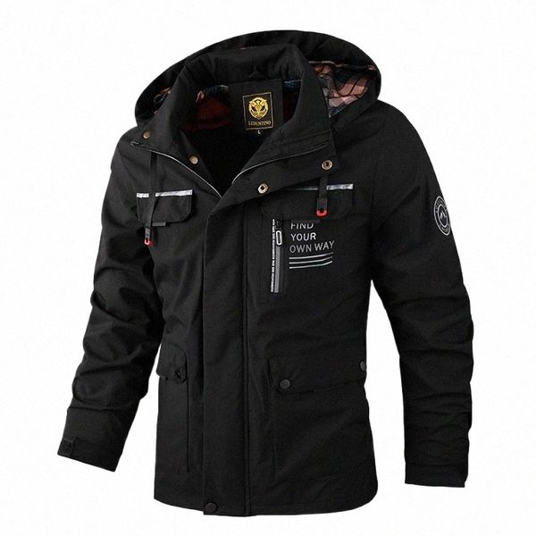 Mens Casual Windbreaker Jacket Men Waterproof Outdoor Hooded Jacket Man Soft Shell Winter Coat Roupas Quente Fleece Grosso C4Af #