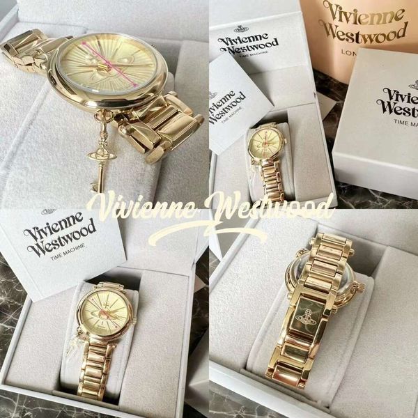 Viviennes Viviane Westwood Uhr Vivienne Empress Dowager Vivienne Classic Saturn Gold Key Kleine Golduhr Quarzuhr