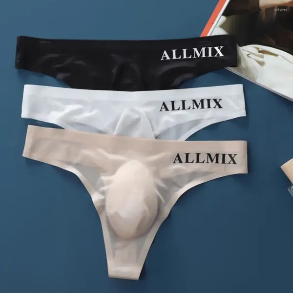 Underpants Ice Silk Convex Bolsa Underwear Breve Sem Costura Fina Calcinha Esportiva Respirável Confortável Masculino