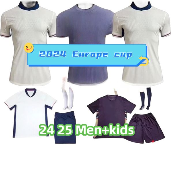 24 25 Englands BELLINGHAM Jerseys de futebol 150 anos 2024 2025 National Team TOONE Camisa de futebol BRANCO BRILHANTE KANE STERLING RASHFORD SANCHO GREALISH Homens Kit Infantil