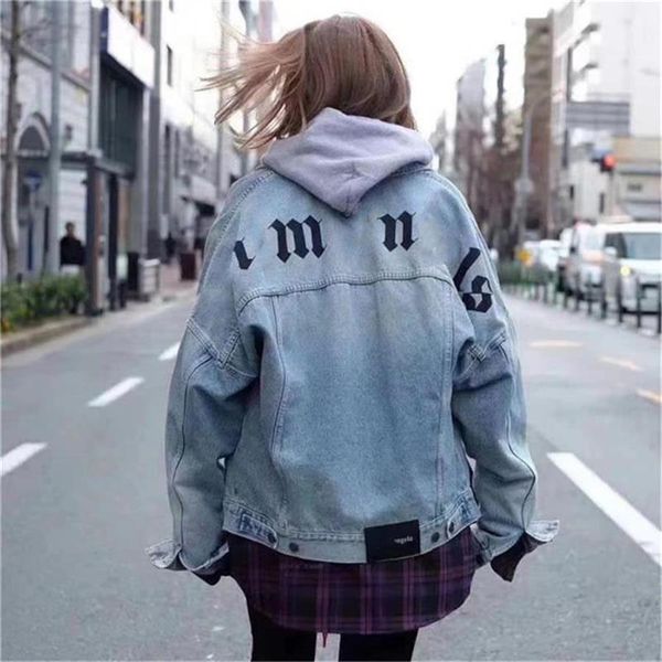 Damenmode-Designer Gao Jie's Vintage-Jeansjacke mit gewaschenen Buchstaben, Hip-Hop-Jacke für Herren und Damen, Frühlings- und Herbstoutfits für Paare