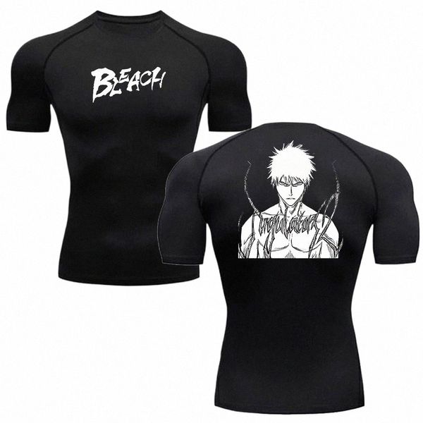 Anime Bleach maschile maschile maglietta fitn sport running ginn thirts atletico top estivo asciutto rapido tee e9fz#