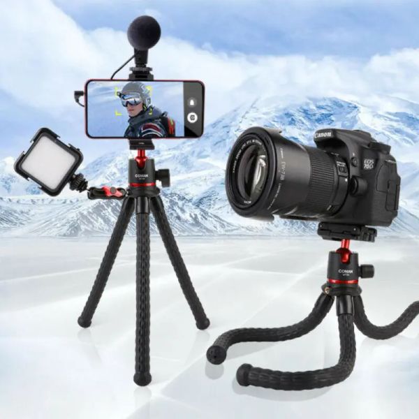 Tripods Coman Octopus Flexible Telefonstativ mit Ball Head Camera Stand für Telefonständer Video -Mount Ballhead